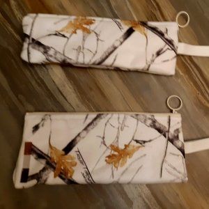 Felt-like Camouflage Zipper Hang Travel Case Soft shell Toothbrush Razor holder